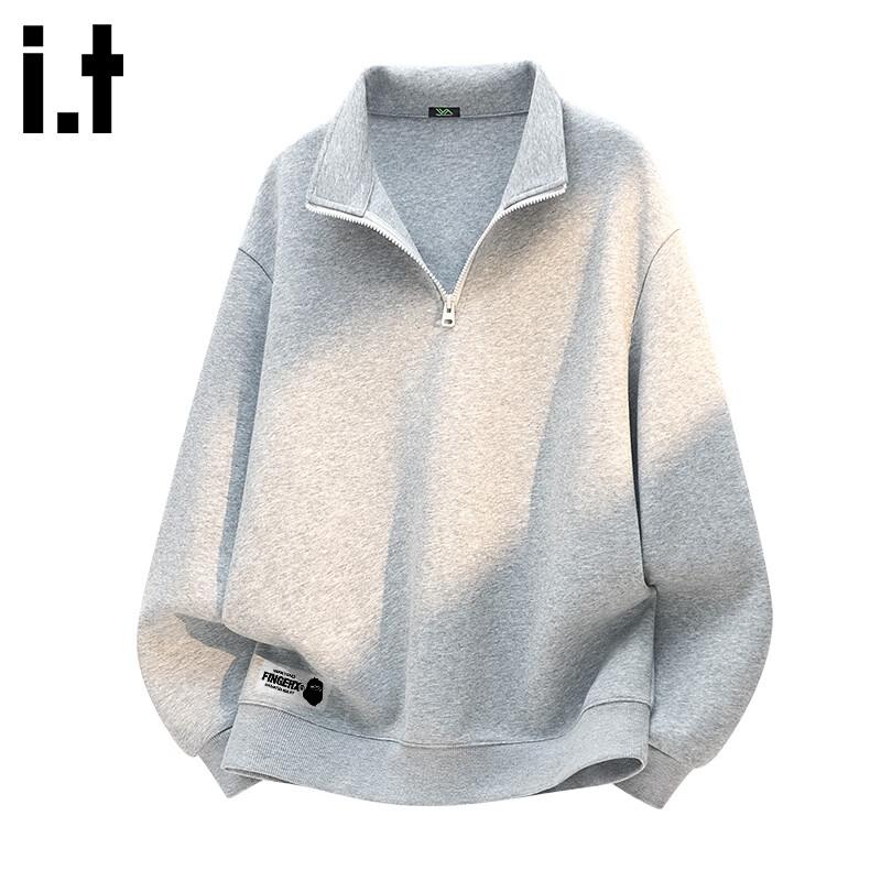 Fingercroxx Men s Stand Collar Half-Zip Casual Sweatshirt XL