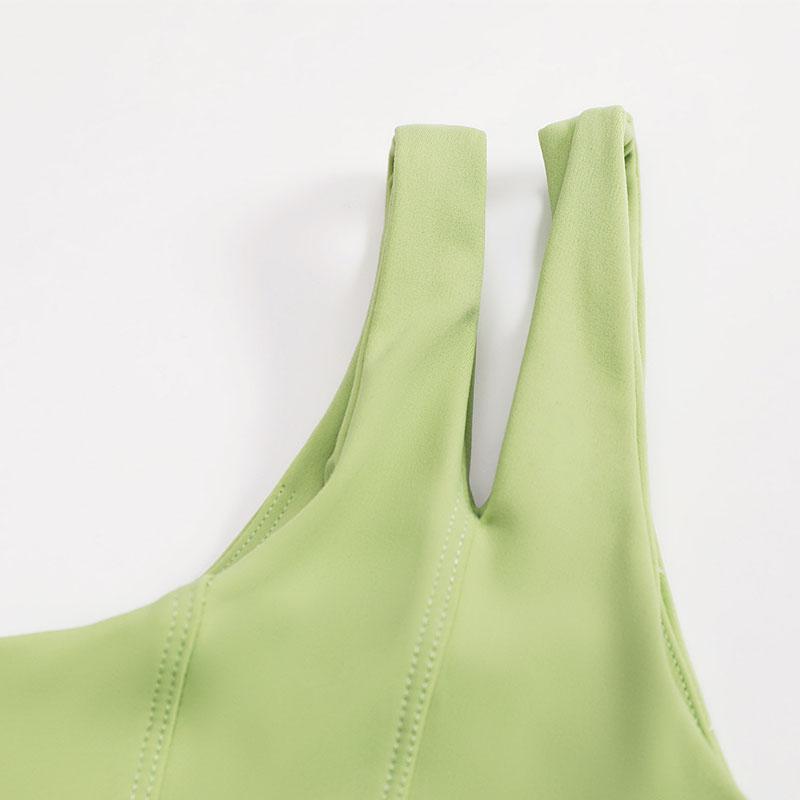 Jednodílná nahá podprsenka na jógu se zády na jedno rameno Elastická nárazuvzdorná sportovní spodní prádlo Dámská běžecká fitness vesta