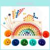 Wooden Rainbow Clamp Bead Fitting Toy For Kids Educational Logic Development And Parentchild Games