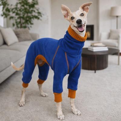 High Neck Dog Jumpsuit Stretchy Breathable Pet Turtleneck Plush Cold-Proof Dog Four Legged Clothes Indoor Wear