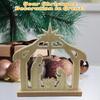 Wooden Nativity Scene Sets Hand Painted Holy Family Figure Religious Christmas Decoration for Table Centerpiece Home Jesus Offi