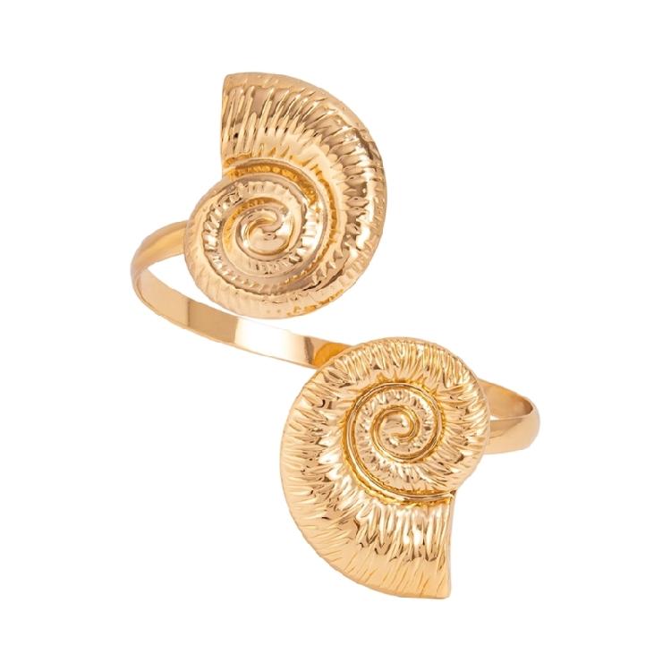 Adjustable Opening Women’s Arm Cuff Bracelet Punk Starfish Charm Geometric Iron Jewelry Gold Tone