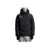 Anta Comprehensive Training Series Logo Print Zip Hooded Down Jacket Men Outerwear Black 152247919-5