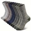 5 Pairs Merino Wool Socks For Man Women , Super Thick Hiking Sock Men'S Thermal Socks For Cold Weather Men Woman Snow Socks