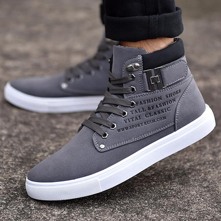 Men'S High Top Casual Shoes Spring/Autumn High Top Sneakers High Quality Retro Fashion Men Boots