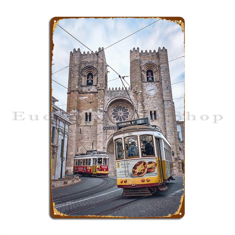 

Tram 28 Lisbon Old Town Alfama Metal Plaque Rusty Decoration Wall Decor Create Club Tin Sign Poster 20x30cm