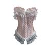 Retro Polka Dot Strapless Lace Trim Crop Top 