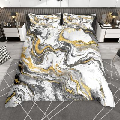 Homewish Chic Marble Duvet Cover Set Aesthetic Watercolor Artwork Bed Set Colorful Marbling Quilt Cover Set