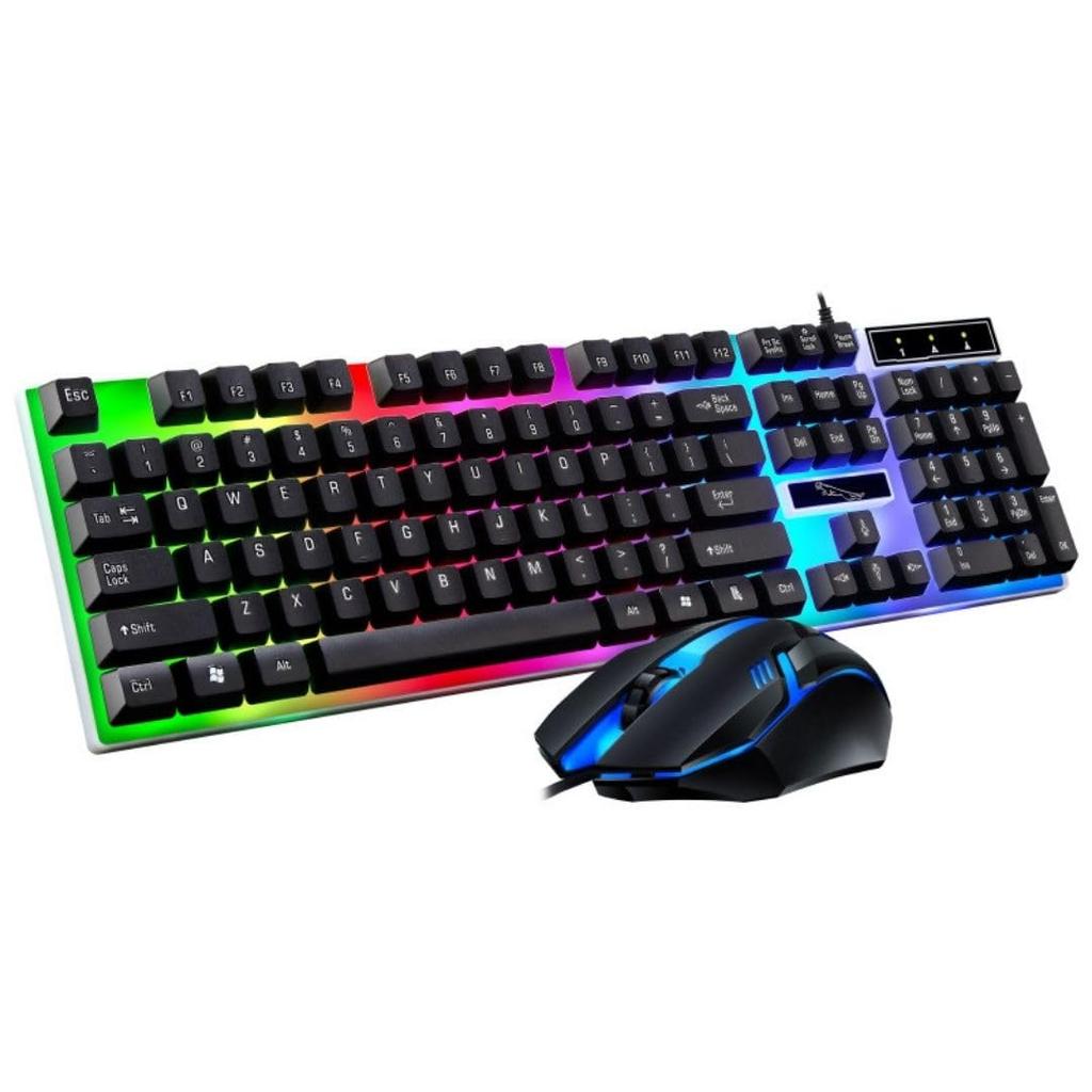 Wired Gaming Keyboard and Mouse Set with Backlight and USB Cord for PC (Black)