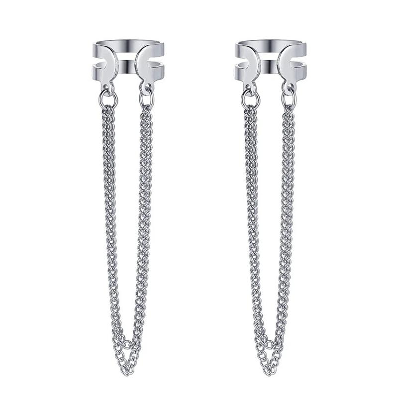 Gold Silver Color Leaves Clip Earring for Women Men Creative Simple C Ear Cuff Non-Piercing Ear Ear Clip Set Trendy Jewelry Gift