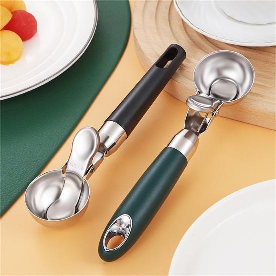 Pohodlná rukojeť Naběračka na zmrzlinu se zařízením na vybírání kuliček Otvor pro zavěšení Multifunkční Nerezová lžíce na těsto na sušenky Nástroj na dezerty