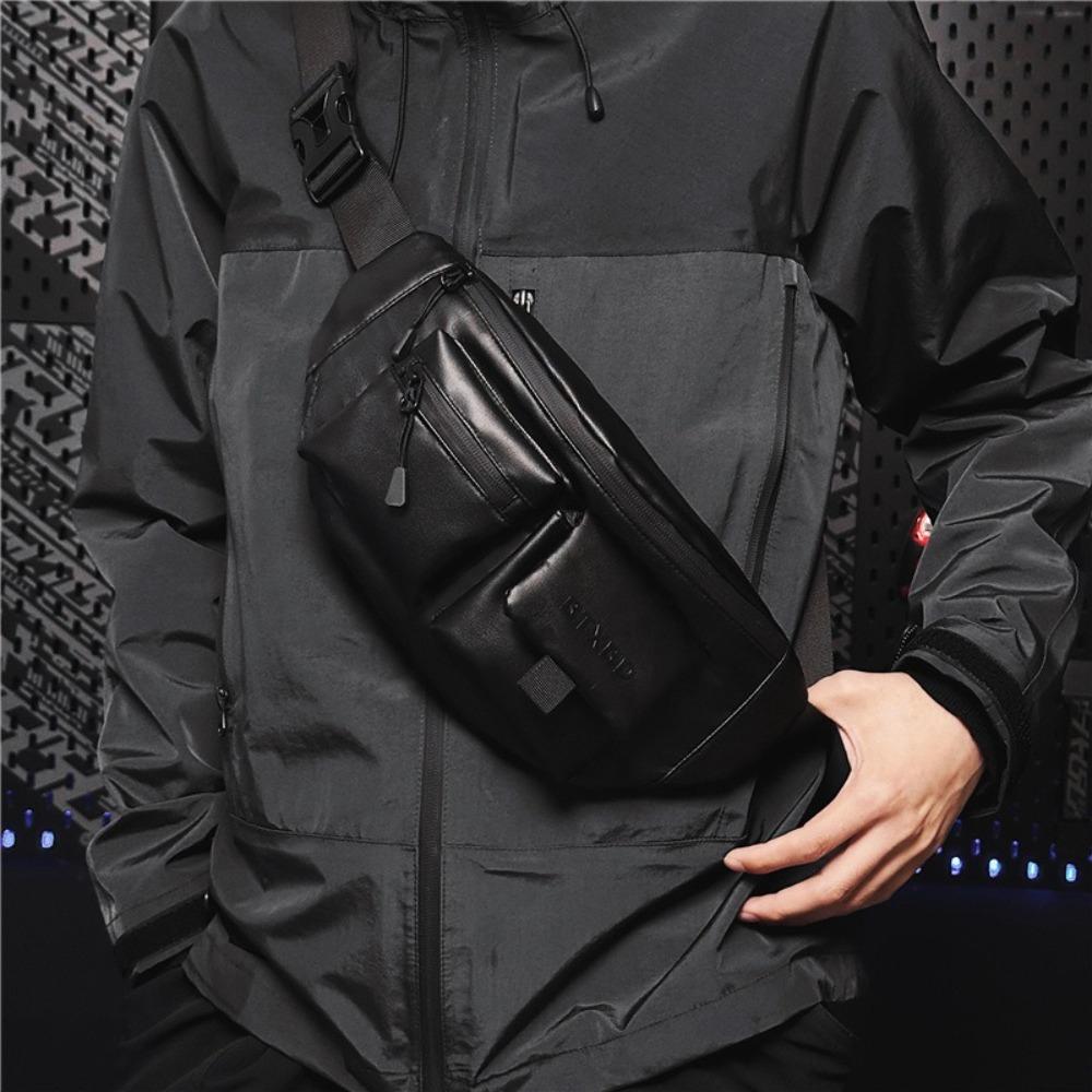 Solid Color Men Chest Bag Lightweight Fanny Phone Pack Simple Sports Phone Bag Men