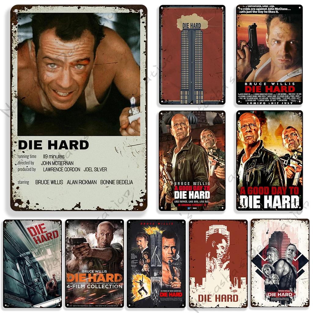 American Movie Die Hard Metal Signs Retro Metal Tin Sign Garage Man Cave Wall Decor Retro Metal Signs Vintage Industrial Decor