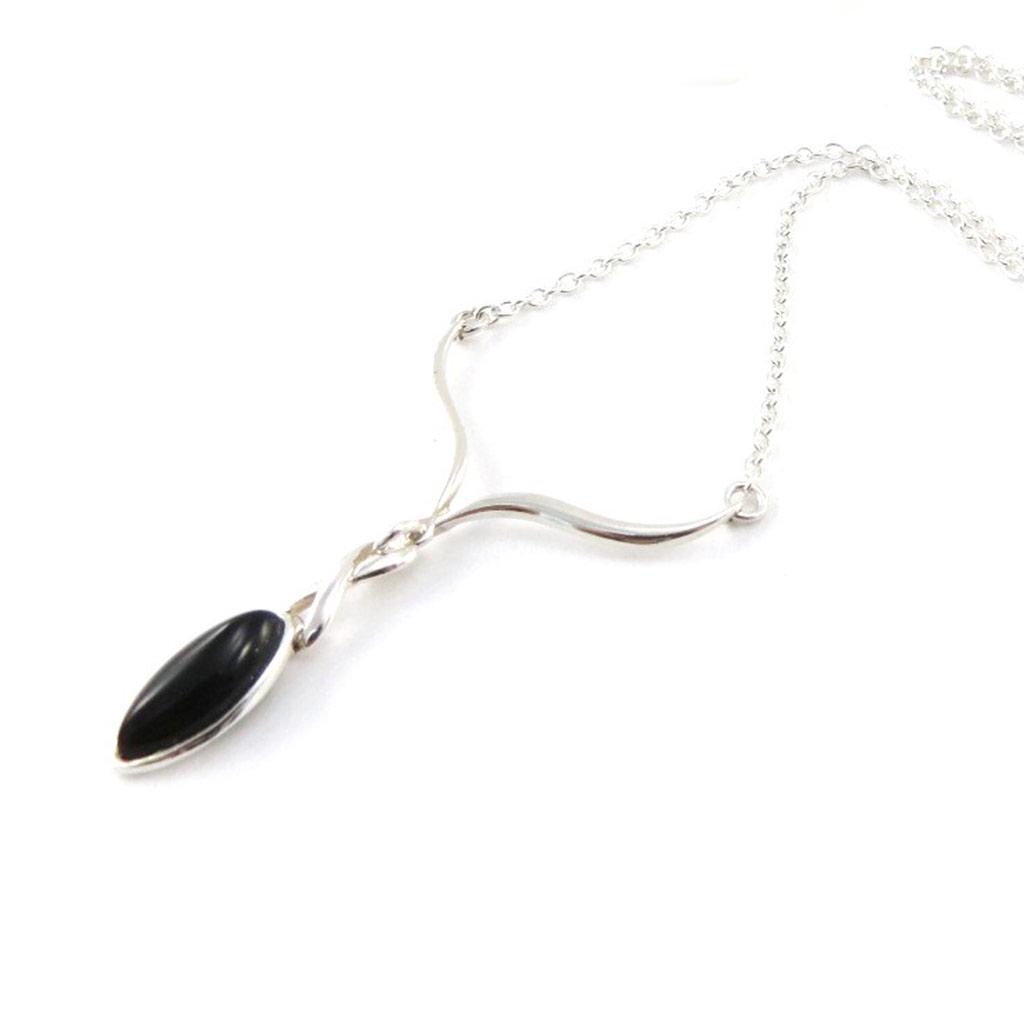 Les Trésors De Lily [J0875] - Silver Necklace 'Jesse Noir De Jais' Silver-black (rhodium-plated) - 45x30 Cm