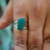 Green Onyx Gemstone Coffin Ring For Women Gift, Handmade Jewelry 925 Sterling Silver & Birthstone Ring