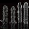 4pcs Extension Condom Delay Penis Sleeve Reusable Male Enlargement Men Dot Clit Massage Cock Ring Vibrating Cover Adult Sex Toys