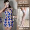 Sex Underwear Split-ended Sleeveless Printed Cheongsam Slim and Thin Sexy Uniform People Cheongsam Sex Clothes