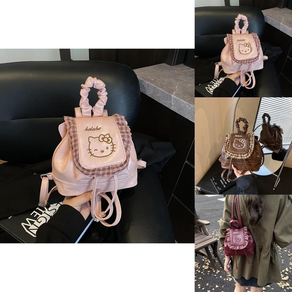 Hello Kitty Pu Mini Backpack With Splicing Design For Daily Use