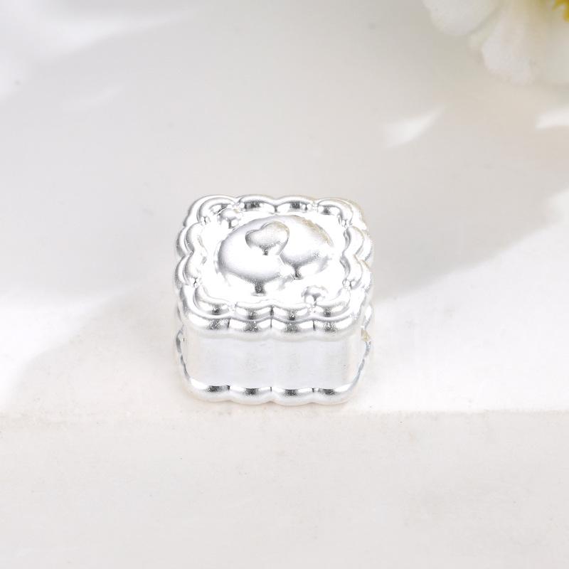 Sterling Silver Heart-Shaped Corgi Bread Slice Bead Charm