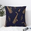 Musical Saxophone Pattern Square Pillowcase Cushion Cover Pillow Case Throw Pillow Cover for Home Bedroom Car