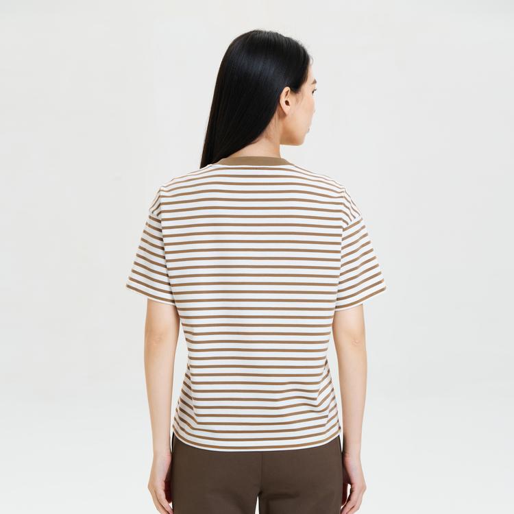 KOLON SPORT Moisture Wicking Striped Casual Short Sleeve T-Shirt Women tops LKRT4MT716