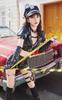 Malymoon Maid Police Costume Set 9951 8-Piece (Black, Leather, Enamel) (Black)