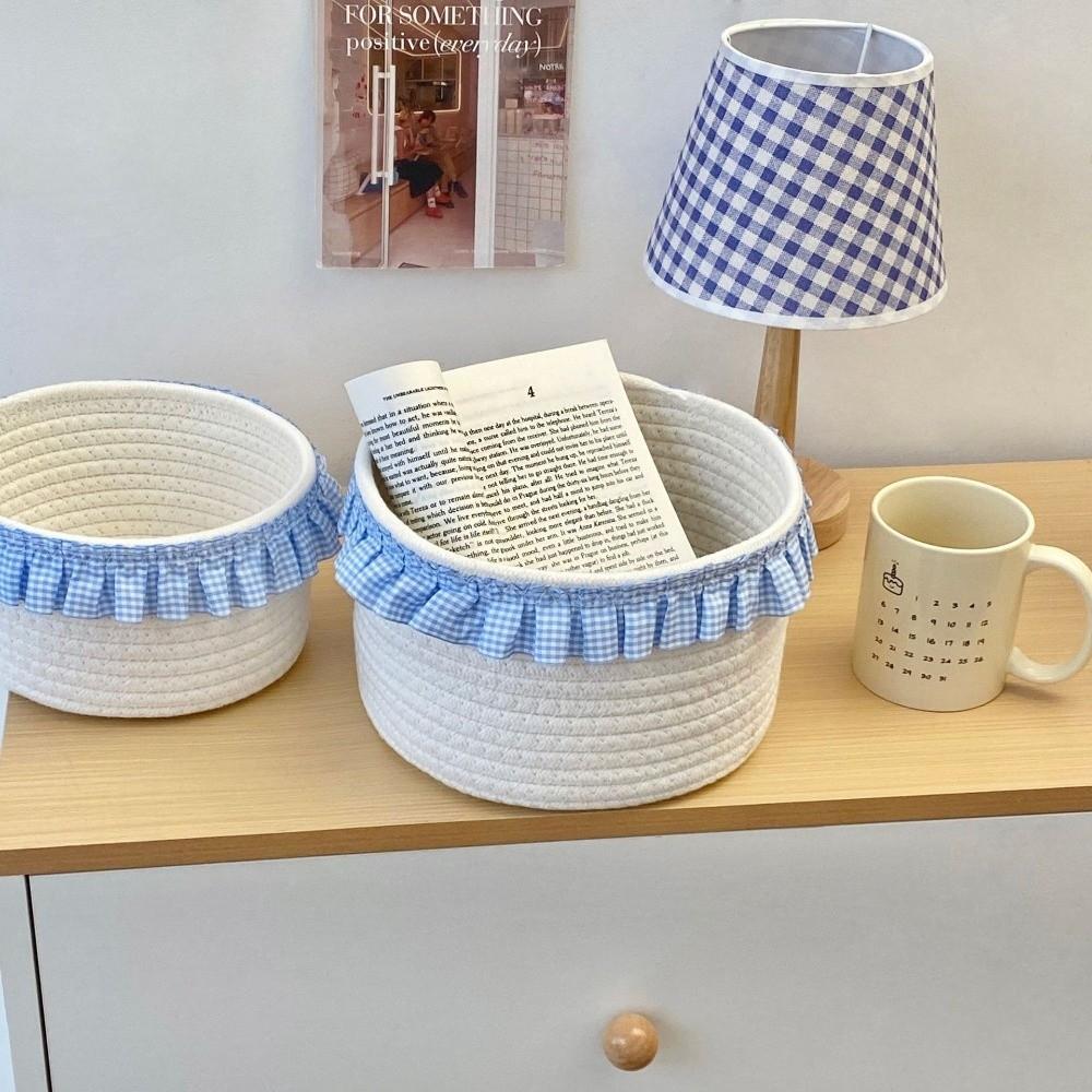 Lace Snacks Basket Cotton Rope Cosmetics Storage Bins Cute Sundries Storage Baskets  Bedroom