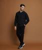 PANICALE Black Wool Blend Open Collar Knit