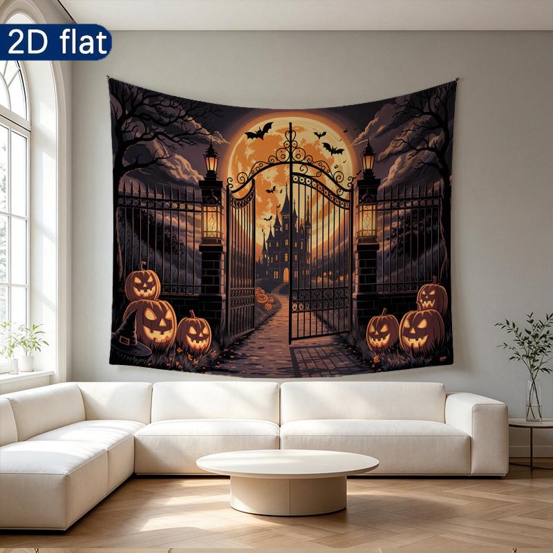 Party Backdrop Halloween Castle Flat Banners Pumpkin Ghost Celebrations Wedding Enthusiasts Celebration Photo Booth Front Door Decor