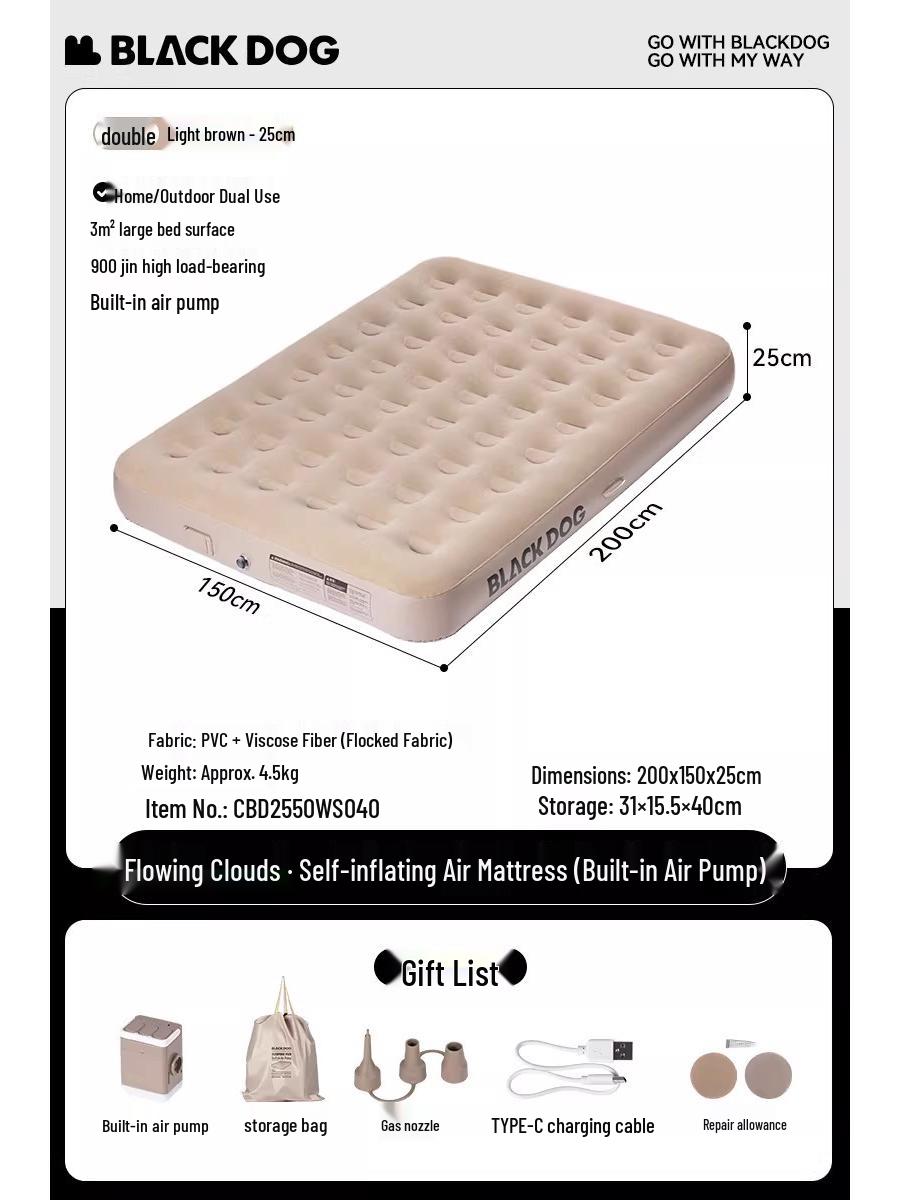 BLACKDOG Inflatable Outdoor Camping Mattress & Moisture-proof Sleeping Pad