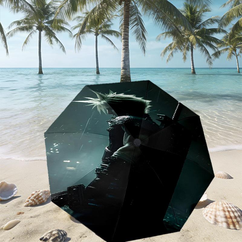 Final Fantasy Print Umbrella Automatic Opening/ Closing - Portable Foldable Design - Daily use for Travel/Outdoor - Gift for Birthday
