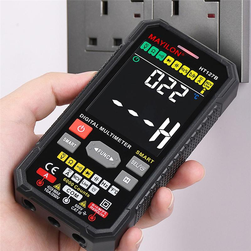 MAYILON HT127B Digital Multimeter Universal 6000 Counts Auto Range True RMS Multifunctional Meter NCV Tester