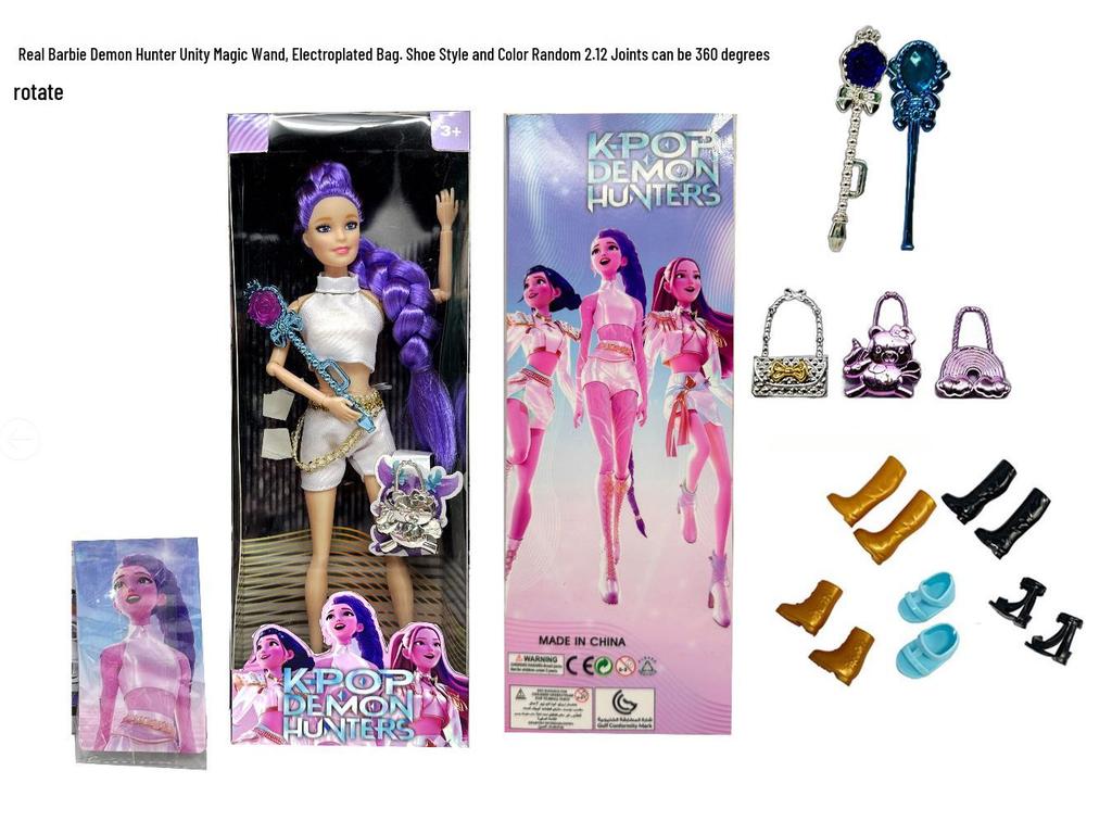 KPOP Demon Hunter Girl & Boy Group Animated Dolls with Theme Song & Colorful Lights