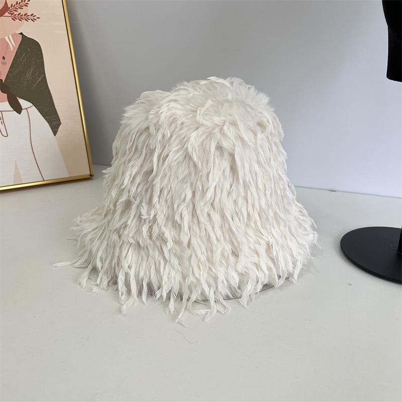 Autumn and Winter Fairy Atmosphere Bucket Hat Femininity Warm Versatile Show Face Small Plush Basin