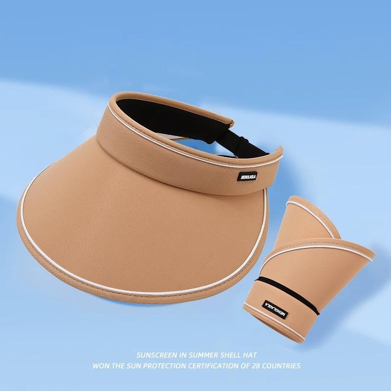 Summer Big Brim Cycling UV Protection Empty Top Sun Protection Hat Female Sun Hat Sun Hat Cover Face