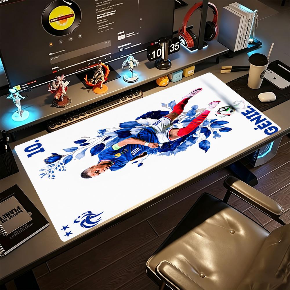 Star Player Kylian Mbappé Large Mouse Pad Keyboard Pad Office Mouse Mats Non-Slip Rubber Bottom Office and Gaming Desk Decoration