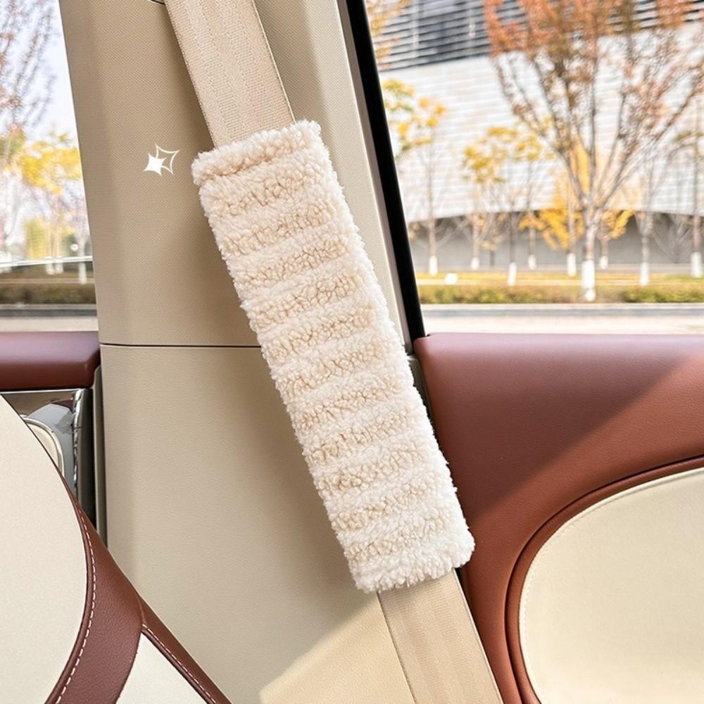 26cm Car Safety Belt Shoulder Pad Plush Stripes Seatbelt Shoulder Protector for Kids Adults