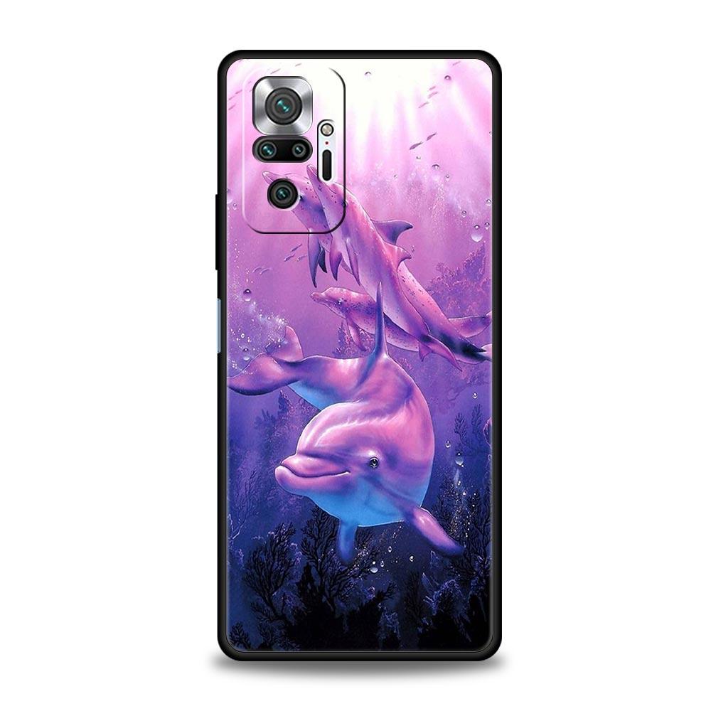 Ozean Tier Delfin Handyhülle Für Xiaomi Redmi Note 14 13 5G 10 11 12 Pro Plus 4G 14C 13C 12C 10C Schwarze Abdeckung