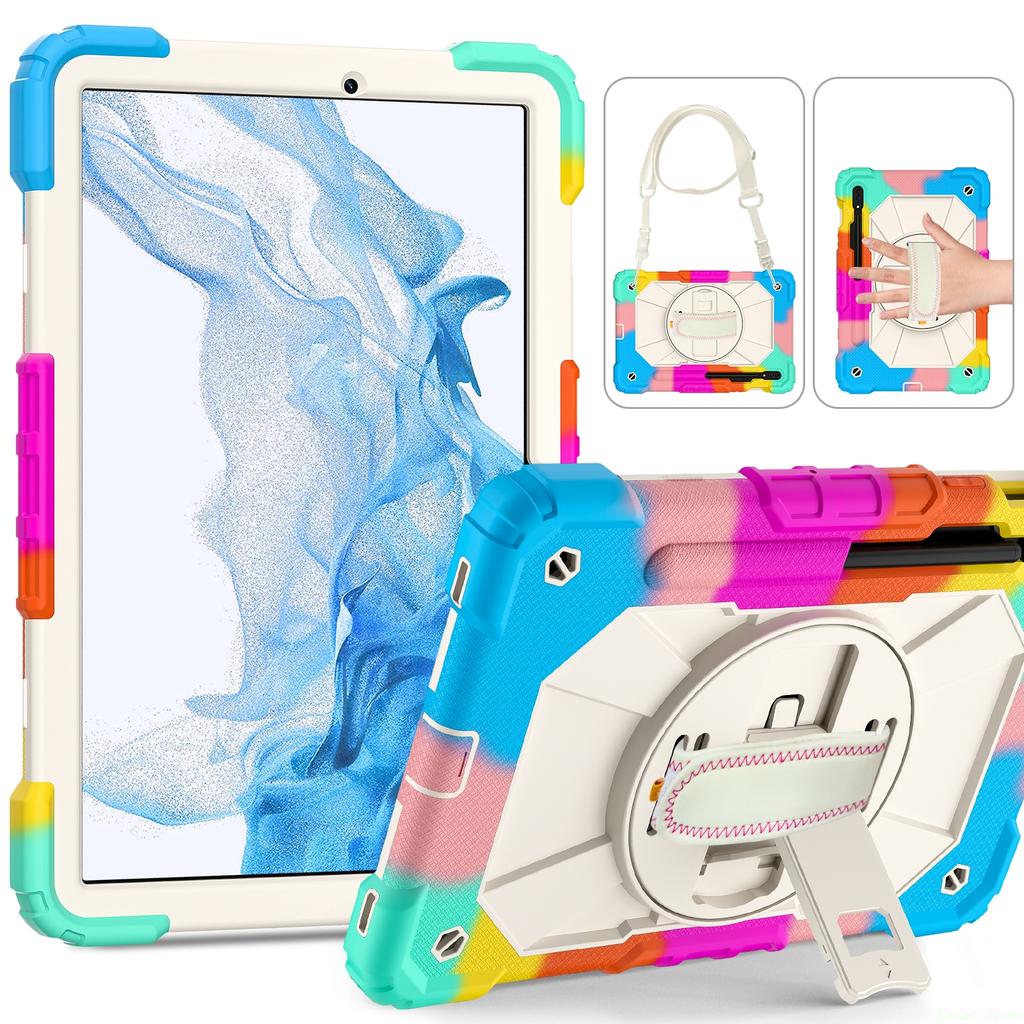 Case For Samsung Galaxy Tab S11 A11 8.7 A9 Plus A8 A7 Lite Heavy Duty Shockproof Kids Tablets Cover Hand Shoulder Straps