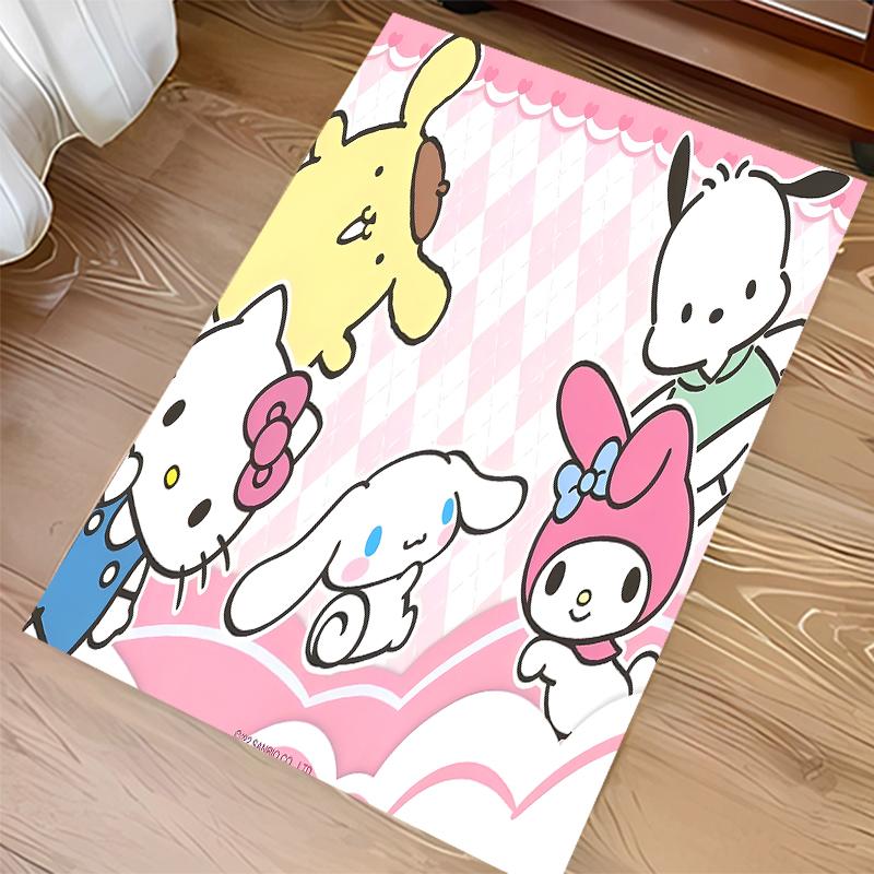 1pc Sanrio1 Print Area Rug - Soft, Washable Non-Slip Indoor Mat for Office Chairs, Living Room, Home Office Decorative Rug