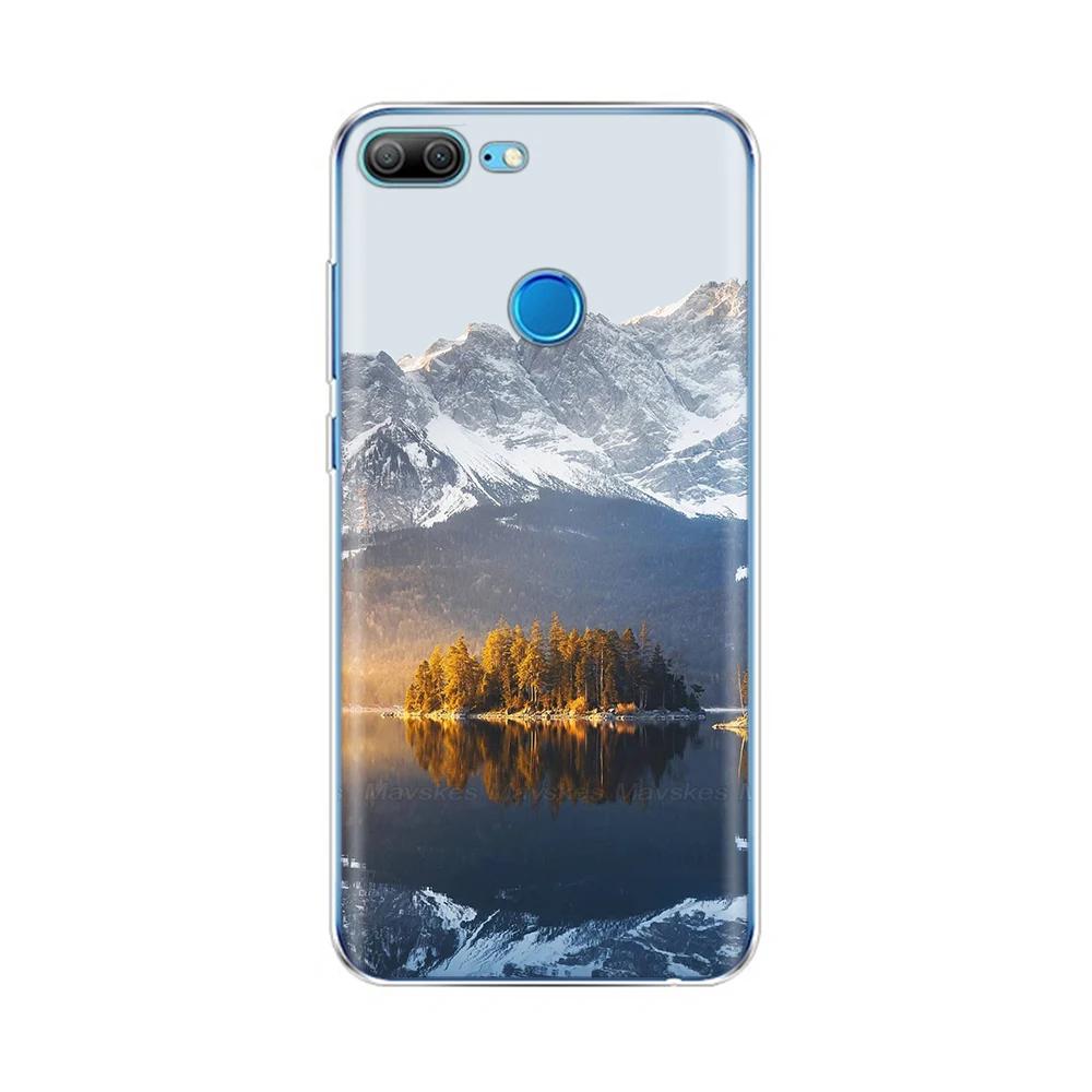 Phone Case For Honor 9 Lite Back Cover for Huawei Honor 9 Lite Cases Transparent Silicon TPU Protective Cats Flower Print Covers