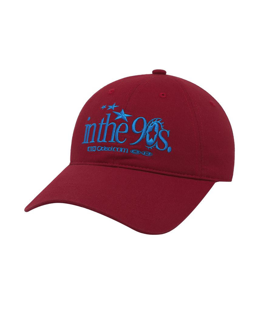ODDSTUDIO In The 90S Embroidered Logo Ball Cap - Red