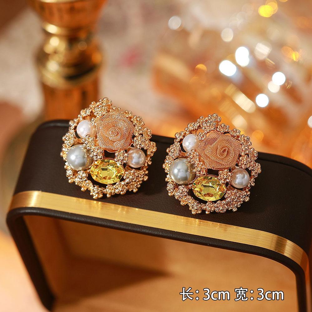 Ainibenni Original Design Enamel Painted Earrings for Women, Monet Garden Oil Painting Style Stud Earrings