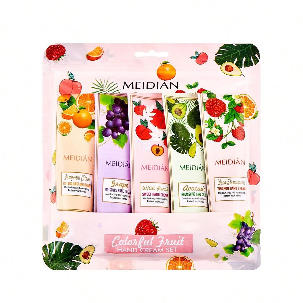 1 Box/5Pcs Fruit Scent Hand Cream, Deep Hydrating Moisturizing Lotion, Remove Dead Skin & Calluses