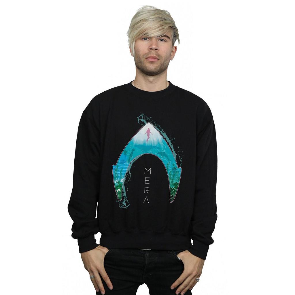 DC Comics Mens Aquaman Mera Ocean Logo Sweatshirt