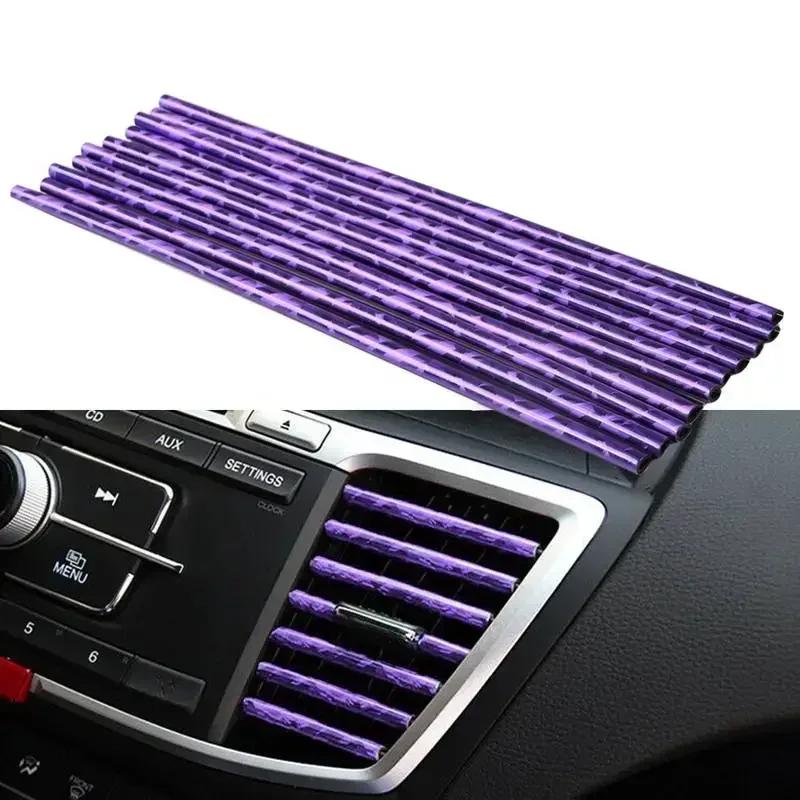 New 10 PCS Car Air Conditioner Outlet Decorative Soft Strip Accessories Auto Interior Grille Decorative Strip Universal U-shaped
