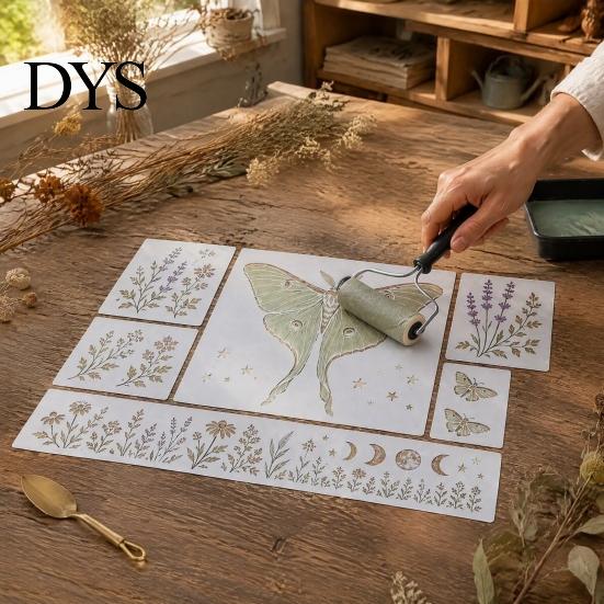 Schmetterlingsschablonen zum Malen Wiederverwendbare Gartenschablone, Tierblumen-Schablonen-Set, mit dekorativen Zäunen Kolibri Einhorn Rabe, Außenbereich
