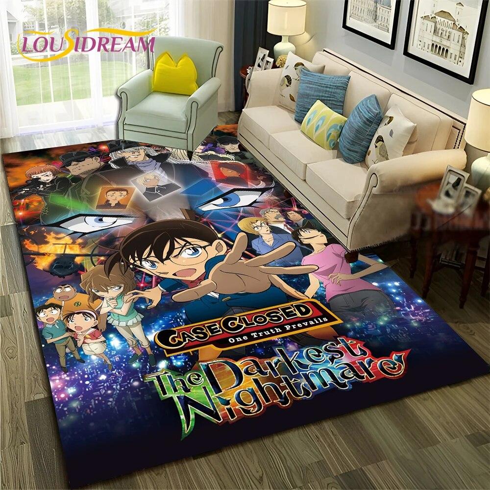 Cartoon HD Detective Conan Anime 3D Carpet Rug for Home Living Room Bedroom Sofa Doormat Decor,Child Area Rug Non-slip Floor Mat