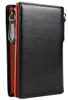 Legare Bifold Wallet with L-Shaped Zipper, Genuine Carbon Leather for Men and Women (Orange)