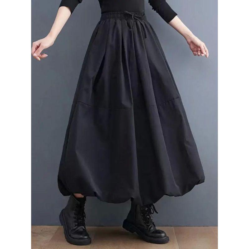 Solid Color Fluffy Half Body Skirt Pants Solid Puffy Skirt Pants